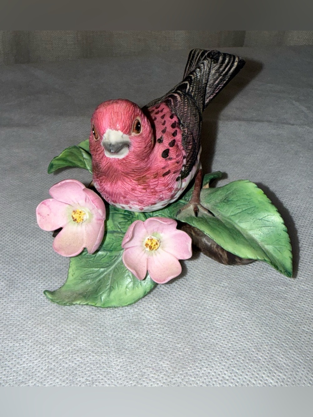 Lenox ‘Purple Finch’ Figurine with Green Leaf Base